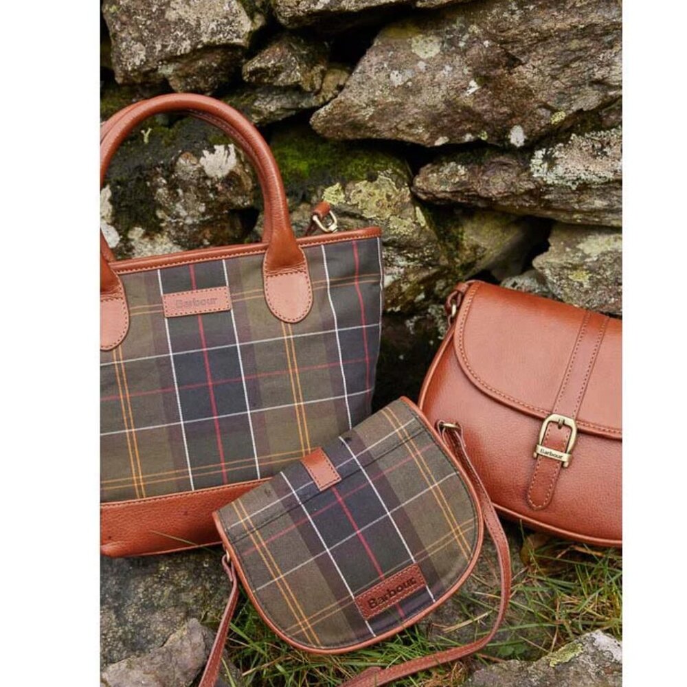 Katrine Tartan Leather Ladies Tote Bag MSRP $260 British Elegance - Picture 8 of 12